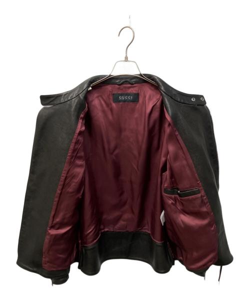 GUCCI（グッチ）GUCCI (グッチ) キルティングパデット ラムレザー ライダースジャケット ブラック サイズ:56の古着・服飾アイテム