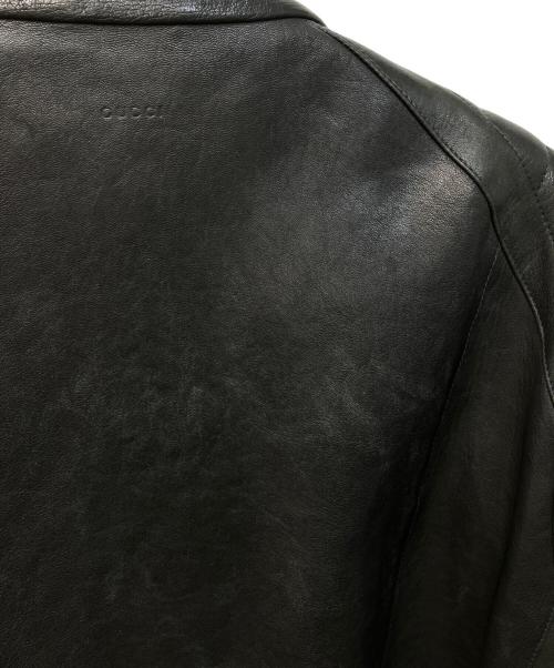 GUCCI（グッチ）GUCCI (グッチ) キルティングパデット ラムレザー ライダースジャケット ブラック サイズ:56の古着・服飾アイテム