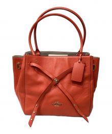 COACH（コーチ）の古着「ターンロック タイ スモール トート」｜オレンジ