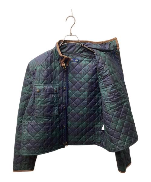 POLO RALPH LAUREN（ポロ・ラルフローレン）POLO RALPH LAUREN (ポロ・ラルフローレン) キルティングチェックジャケット グリーン×ネイビー サイズ:XLの古着・服飾アイテム