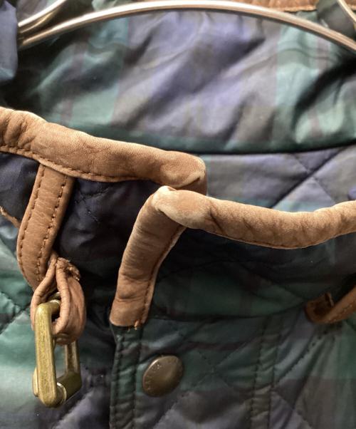 POLO RALPH LAUREN（ポロ・ラルフローレン）POLO RALPH LAUREN (ポロ・ラルフローレン) キルティングチェックジャケット グリーン×ネイビー サイズ:XLの古着・服飾アイテム