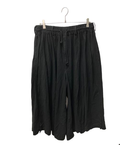 YOHJI YAMAMOTO（ヨウジヤマモト）YOHJI YAMAMOTO (ヨウジヤマモト) 強撚天竺ボックスプリーツパンツ ブラック サイズ:３の古着・服飾アイテム