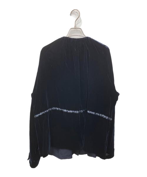 GIORGIO ARMANI（ジョルジオアルマーニ）GIORGIO ARMANI (ジョルジオアルマーニ) ベロアドロストジャケット ネイビー サイズ:50の古着・服飾アイテム