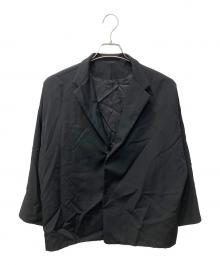 Y's（ワイズ）の古着「W/GABARDINE OVERSIZED TAILORED JKT　「ウールギャバジン オーバーサイズ テーラードジャケット」」｜ブラック