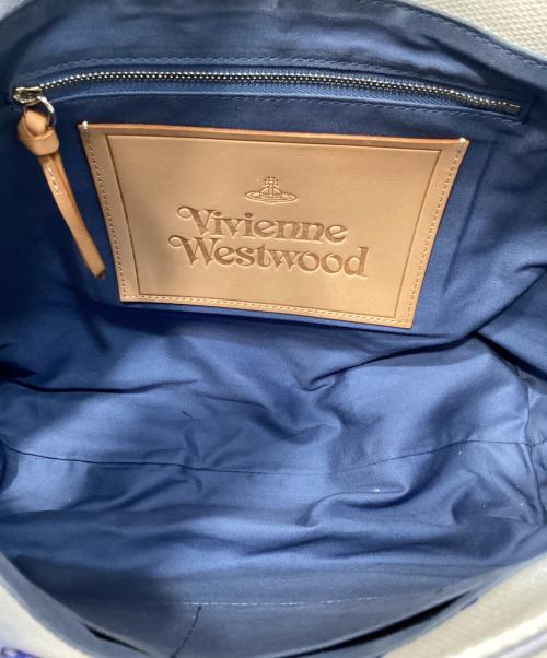 Vivienne Westwood（ヴィヴィアンウエストウッド）Vivienne Westwood (ヴィヴィアンウエストウッド) バードプリントグラデーショントートバッグ ブルーの古着・服飾アイテム