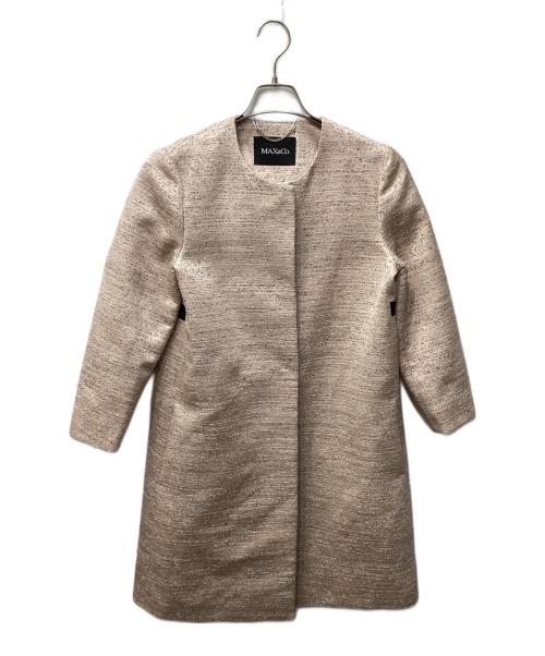 MAX&Co.（マックスアンドコー）MAX&Co. (マックスアンドコー) ジャガードノーカラーコート ピンク サイズ:38の古着・服飾アイテム