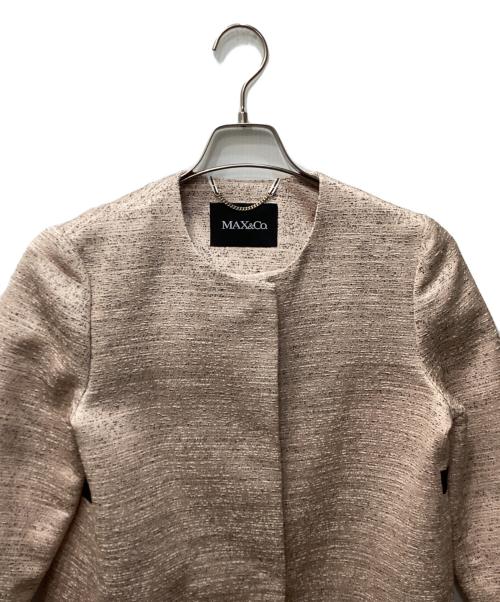 MAX&Co.（マックスアンドコー）MAX&Co. (マックスアンドコー) ジャガードノーカラーコート ピンク サイズ:38の古着・服飾アイテム