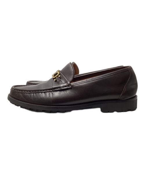 Salvatore Ferragamo（サルヴァトーレ フェラガモ）Salvatore Ferragamo (サルヴァトーレ フェラガモ) ダブルガンチーニ ビットローファー ブラウン サイズ:9.5の古着・服飾アイテム