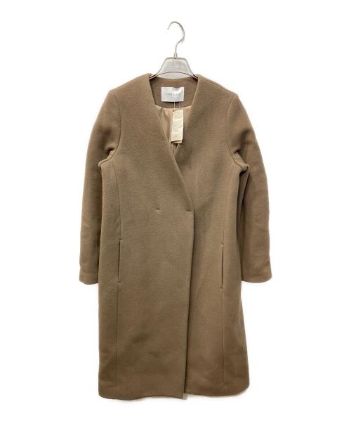 La TOTALITE（ラ ト―タリテ）La TOTALITE (ラ ト―タリテ) Vネックノーカラーコート ブラウン サイズ:36 未使用品の古着・服飾アイテム