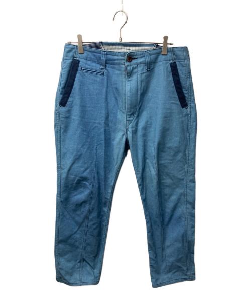 COMME des GARCONS JUNYA WATANABE MAN（コム デ ギャルソン ジュンヤ ワタナベ マン）COMME des GARCONS JUNYA WATANABE MAN (コム デ ギャルソン ジュンヤ ワタナベ マン) シンチバックコットンパンツ ブルー サイズ:Ｓの古着・服飾アイテム