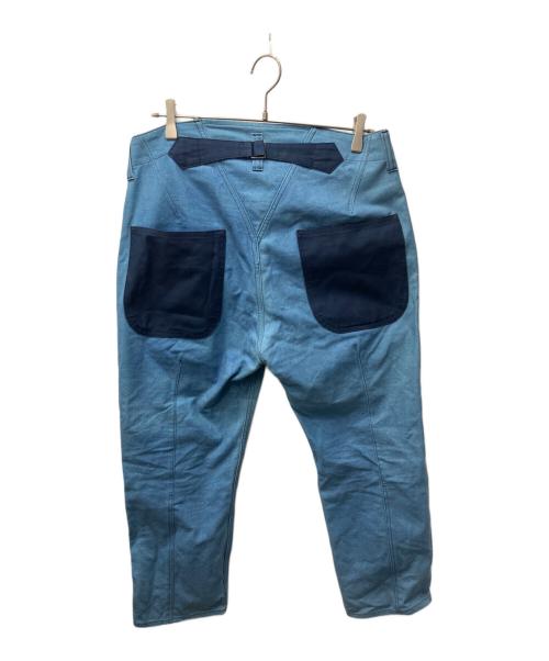COMME des GARCONS JUNYA WATANABE MAN（コム デ ギャルソン ジュンヤ ワタナベ マン）COMME des GARCONS JUNYA WATANABE MAN (コム デ ギャルソン ジュンヤ ワタナベ マン) シンチバックコットンパンツ ブルー サイズ:Ｓの古着・服飾アイテム