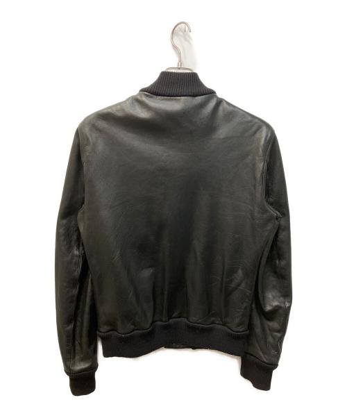 DOLCE & GABBANA（ドルチェ＆ガッバーナ）DOLCE & GABBANA (ドルチェ＆ガッバーナ) ラムスキンレザーボンバージャケット ブラック サイズ:46の古着・服飾アイテム