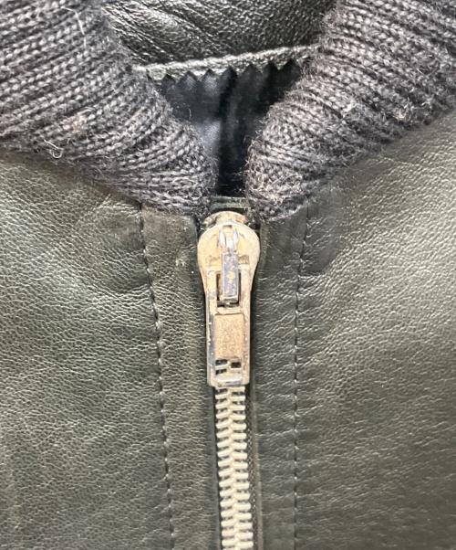 DOLCE & GABBANA（ドルチェ＆ガッバーナ）DOLCE & GABBANA (ドルチェ＆ガッバーナ) ラムスキンレザーボンバージャケット ブラック サイズ:46の古着・服飾アイテム