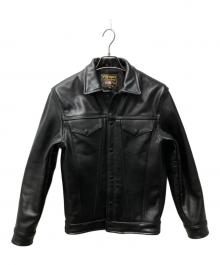 VANSON（バンソン）の古着「DJCB/3rd型カウハイドレザージャケット」｜ブラック