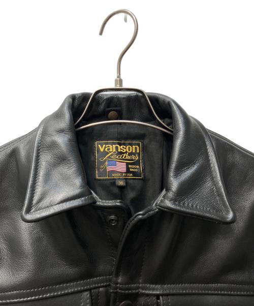 VANSON（バンソン）VANSON (バンソン) DJCB/3rd型カウハイドレザージャケット ブラック サイズ:36の古着・服飾アイテム