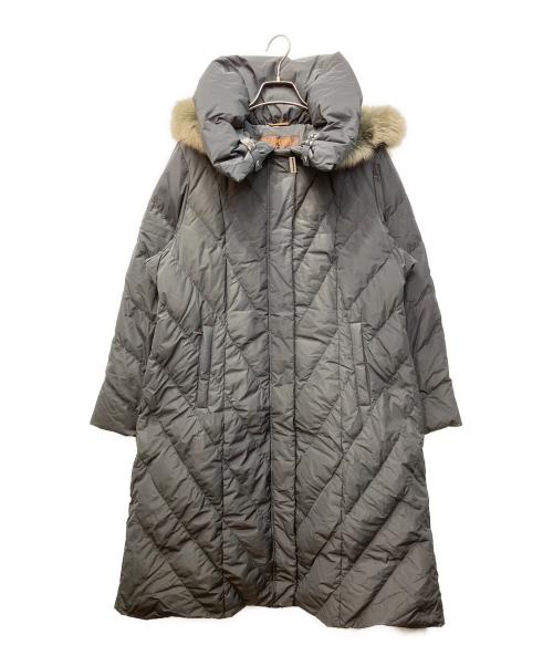 BALMAIN（バルマン）BALMAIN (バルマン) ブルーフォックスファーキルティングダウンコート グレー サイズ:Lの古着・服飾アイテム