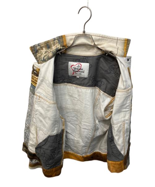 Vivienne Westwood RED LABEL（ヴィヴィアンウエストウッドレッドレーベル）Vivienne Westwood RED LABEL (ヴィヴィアンウエストウッドレッドレーベル) WALLACE COLLECTION /ウォレスコレクション アートプリントデニムジャケット ベージュ サイズ:2の古着・服飾アイテム