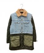 DIESELディーゼル）の古着「ギミックデニムキルトコート」｜カーキ×インディゴ