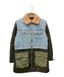 DIESEL（ディーゼル）の古着「ギミックデニムキルトコート」｜カーキ×インディゴ