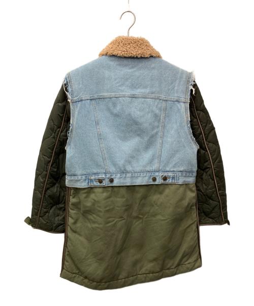 DIESEL（ディーゼル）DIESEL (ディーゼル) ギミックデニムキルトコート カーキ×インディゴ サイズ:XSの古着・服飾アイテム