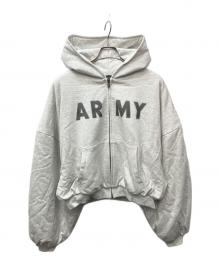 FORSOMEONE（フォーサムワン）の古着「FO SWEAT PUFFER HOODIE / ジップパーカー　（スウェットパファーフーディー）」｜グレー