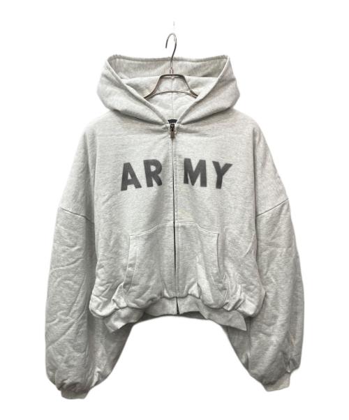 FORSOMEONE（フォーサムワン）FORSOMEONE (フォーサムワン) FO SWEAT PUFFER HOODIE / ジップパーカー　（スウェットパファーフーディー） グレー サイズ:48の古着・服飾アイテム