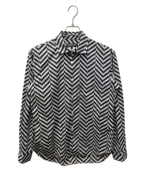 COMME des GARCONS HOMME DEUX（コムデギャルソン オム ドゥ）COMME des GARCONS HOMME DEUX (コムデギャルソン オム ドゥ) 総柄デザインシャツ ホワイト×ブラック サイズ:Sの古着・服飾アイテム