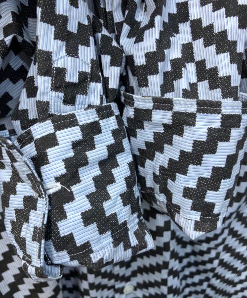 COMME des GARCONS HOMME DEUX（コムデギャルソン オム ドゥ）COMME des GARCONS HOMME DEUX (コムデギャルソン オム ドゥ) 総柄デザインシャツ ホワイト×ブラック サイズ:Sの古着・服飾アイテム