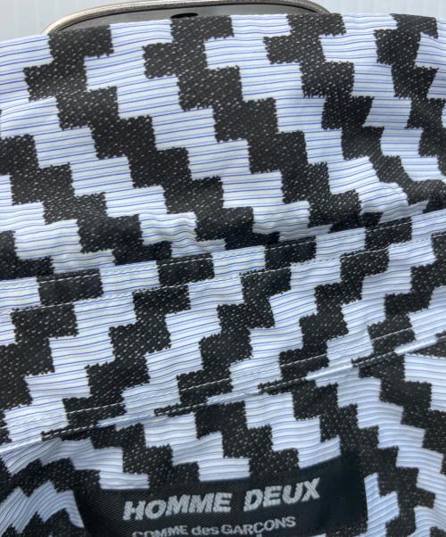COMME des GARCONS HOMME DEUX（コムデギャルソン オム ドゥ）COMME des GARCONS HOMME DEUX (コムデギャルソン オム ドゥ) 総柄デザインシャツ ホワイト×ブラック サイズ:Sの古着・服飾アイテム
