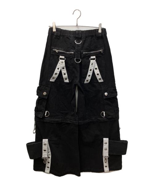 REFLEM（レフレム）REFLEM (レフレム) 2WAY スタッズ ワイドデニム パンツ ブラック サイズ:FREEの古着・服飾アイテム