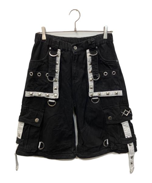 REFLEM（レフレム）REFLEM (レフレム) 2WAY スタッズ ワイドデニム パンツ ブラック サイズ:FREEの古着・服飾アイテム