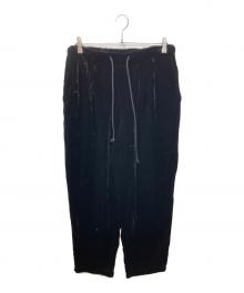 wirrow（ウィロウ）の古着「VELVET DRAWSTRING PANTS/ベルベットドローイングパンツ」｜ブラック