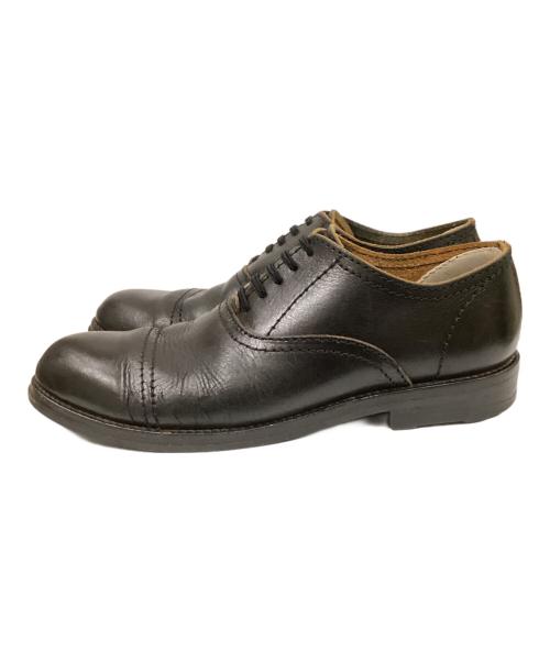 COMME des GARCONS HOMME（コムデギャルソン オム）COMME des GARCONS HOMME (コムデギャルソン オム) 内羽根フェイクチップレザーシューズ ブラック サイズ:26cmの古着・服飾アイテム
