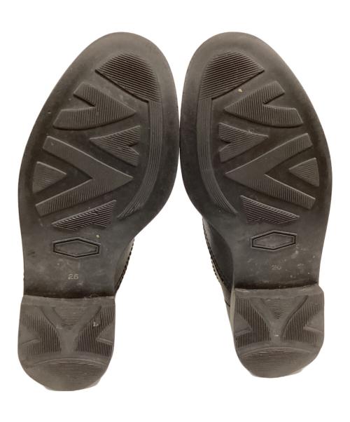 COMME des GARCONS HOMME（コムデギャルソン オム）COMME des GARCONS HOMME (コムデギャルソン オム) 内羽根フェイクチップレザーシューズ ブラック サイズ:26cmの古着・服飾アイテム