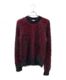 Saint Laurent Paris（サンローランパリ）の古着「シャギーニット」｜レッド×ブラック