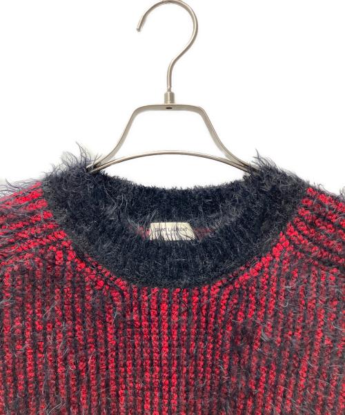 Saint Laurent Paris（サンローランパリ）Saint Laurent Paris (サンローランパリ) シャギーニット レッド×ブラック サイズ:Lの古着・服飾アイテム