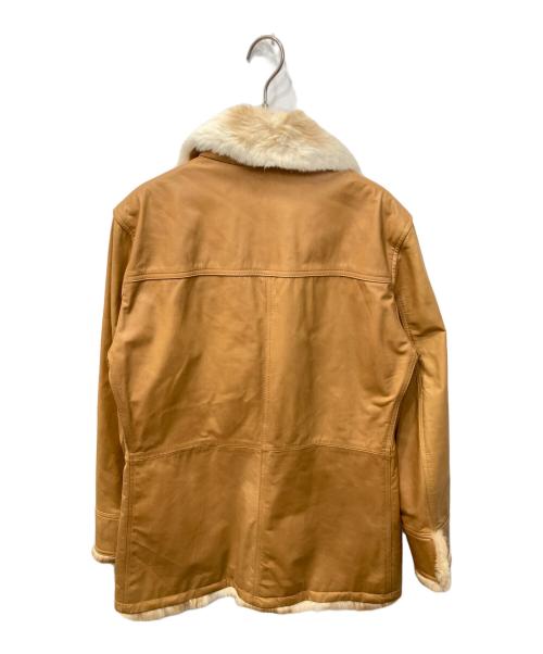 BURBERRY BLACK LABEL（バーバリーブラックレーベル）BURBERRY BLACK LABEL (バーバリーブラックレーベル) リアルファートリムレザーハーフコート ブラウン サイズ:Mの古着・服飾アイテム