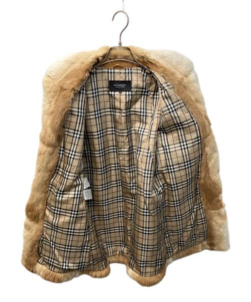 BURBERRY BLACK LABEL（バーバリーブラックレーベル）BURBERRY BLACK LABEL (バーバリーブラックレーベル) リアルファートリムレザーハーフコート ブラウン サイズ:Mの古着・服飾アイテム