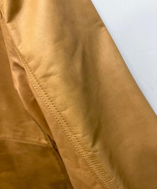 BURBERRY BLACK LABEL（バーバリーブラックレーベル）BURBERRY BLACK LABEL (バーバリーブラックレーベル) リアルファートリムレザーハーフコート ブラウン サイズ:Mの古着・服飾アイテム