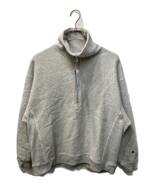 Champion REVERSE WEAVE（チャンピオン リバース ウィーブ）Champion REVERSE WEAVE (チャンピオン リバース ウィーブ) MONKEY TIME (モンキータイム) ハーフジップスウェット グレー サイズ:Lの古着・服飾アイテム