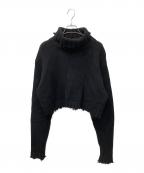 PERVERZEパーバーズ）の古着「CRASH HALF TUBE TURTLE KNIT　（クラッシュハーフチューブタートルニット ）」｜ブラック