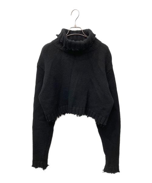 PERVERZE（パーバーズ）PERVERZE (パーバーズ) CRASH HALF TUBE TURTLE KNIT　（クラッシュハーフチューブタートルニット ） ブラック サイズ:FREEの古着・服飾アイテム