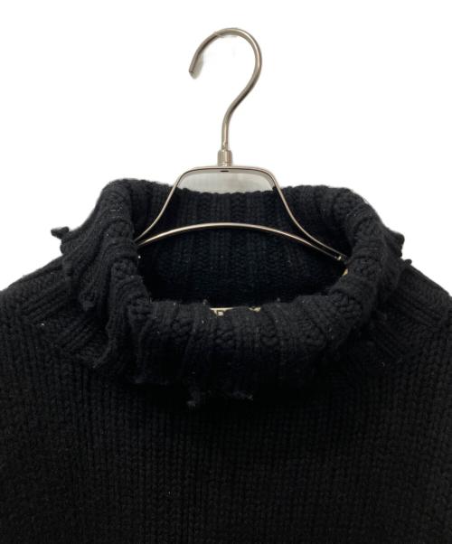 PERVERZE（パーバーズ）PERVERZE (パーバーズ) CRASH HALF TUBE TURTLE KNIT　（クラッシュハーフチューブタートルニット ） ブラック サイズ:FREEの古着・服飾アイテム