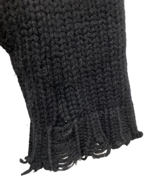 PERVERZE（パーバーズ）PERVERZE (パーバーズ) CRASH HALF TUBE TURTLE KNIT　（クラッシュハーフチューブタートルニット ） ブラック サイズ:FREEの古着・服飾アイテム