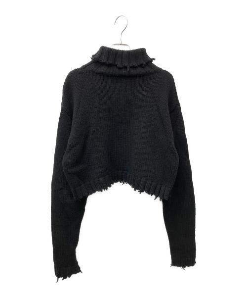 PERVERZE（パーバーズ）PERVERZE (パーバーズ) CRASH HALF TUBE TURTLE KNIT　（クラッシュハーフチューブタートルニット ） ブラック サイズ:FREEの古着・服飾アイテム