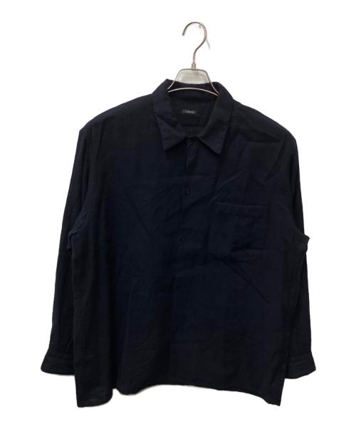 COMOLI（コモリ）COMOLI (コモリ) カシミヤ和紙オープンカラーシャツ ネイビー サイズ:3の古着・服飾アイテム