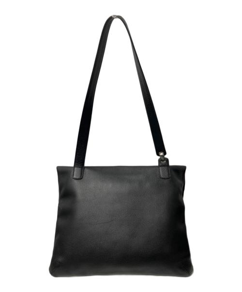 LOEWE（ロエベ）LOEWE (ロエベ) レザーフラップショルダーバッグ ブラックの古着・服飾アイテム