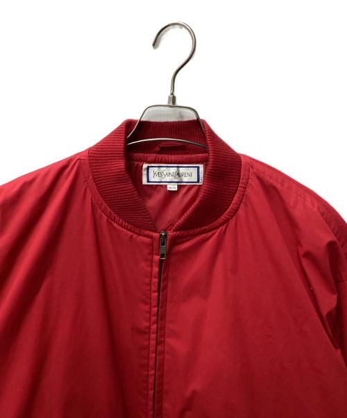Yves Saint Laurent（イヴサンローラン）Yves Saint Laurent (イヴサンローラン) コットンポリボンバージャケット レッド サイズ:Mの古着・服飾アイテム