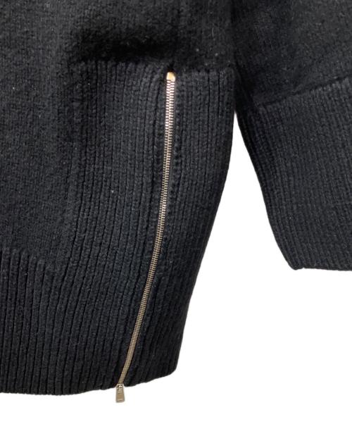 maison kitsune（メゾンキツネ）MAISON KITSUNE (メゾンキツネ) カシミヤ混サイドジップニット ブラック サイズ:Sの古着・服飾アイテム