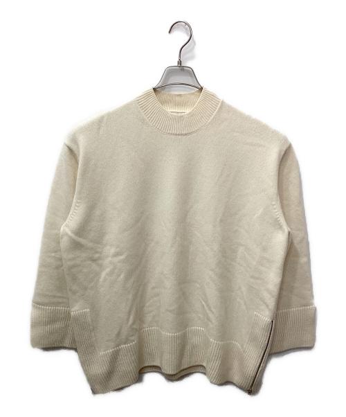 maison kitsune（メゾンキツネ）MAISON KITSUNE (メゾンキツネ) カシミヤ混サイドジップニット アイボリー サイズ:Sの古着・服飾アイテム